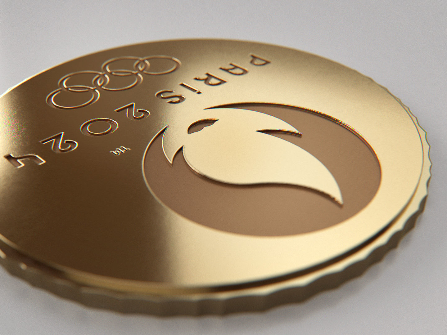 PARIS 2024 Official Olympic Games Medal 3D model_4