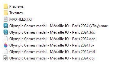 PARIS 2024 Official Olympic Games Medal 3D model_16