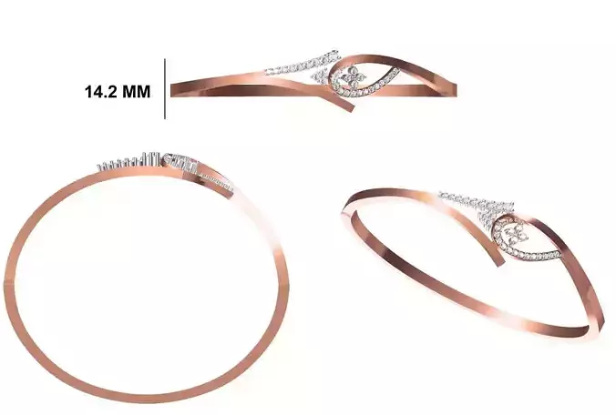 Women Bangle Bracelet STL JCD Details