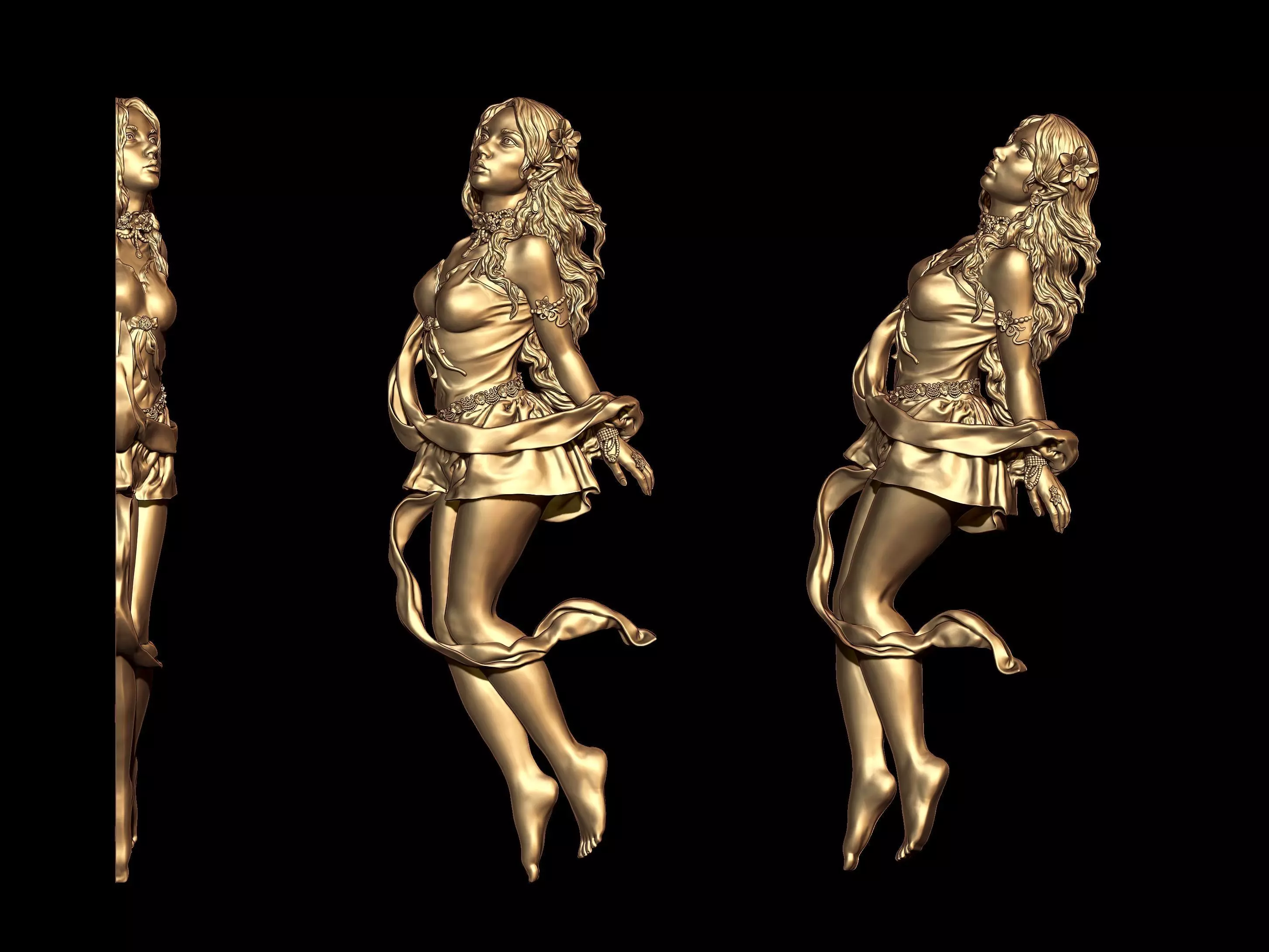 Feya bas relief  3D print model_0