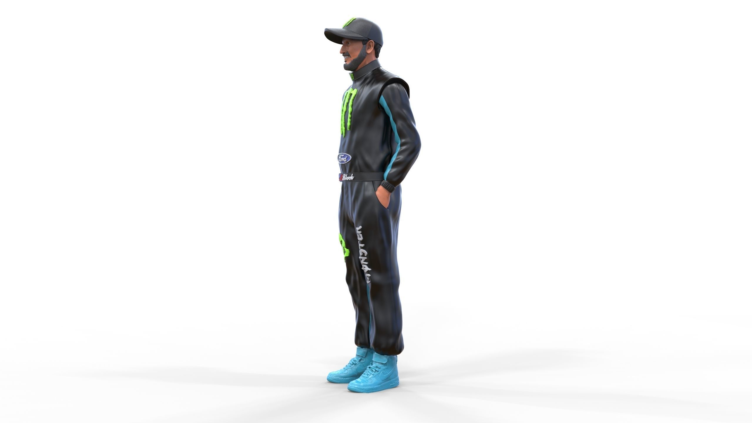 Ken Block American rally driver 3D print model_2