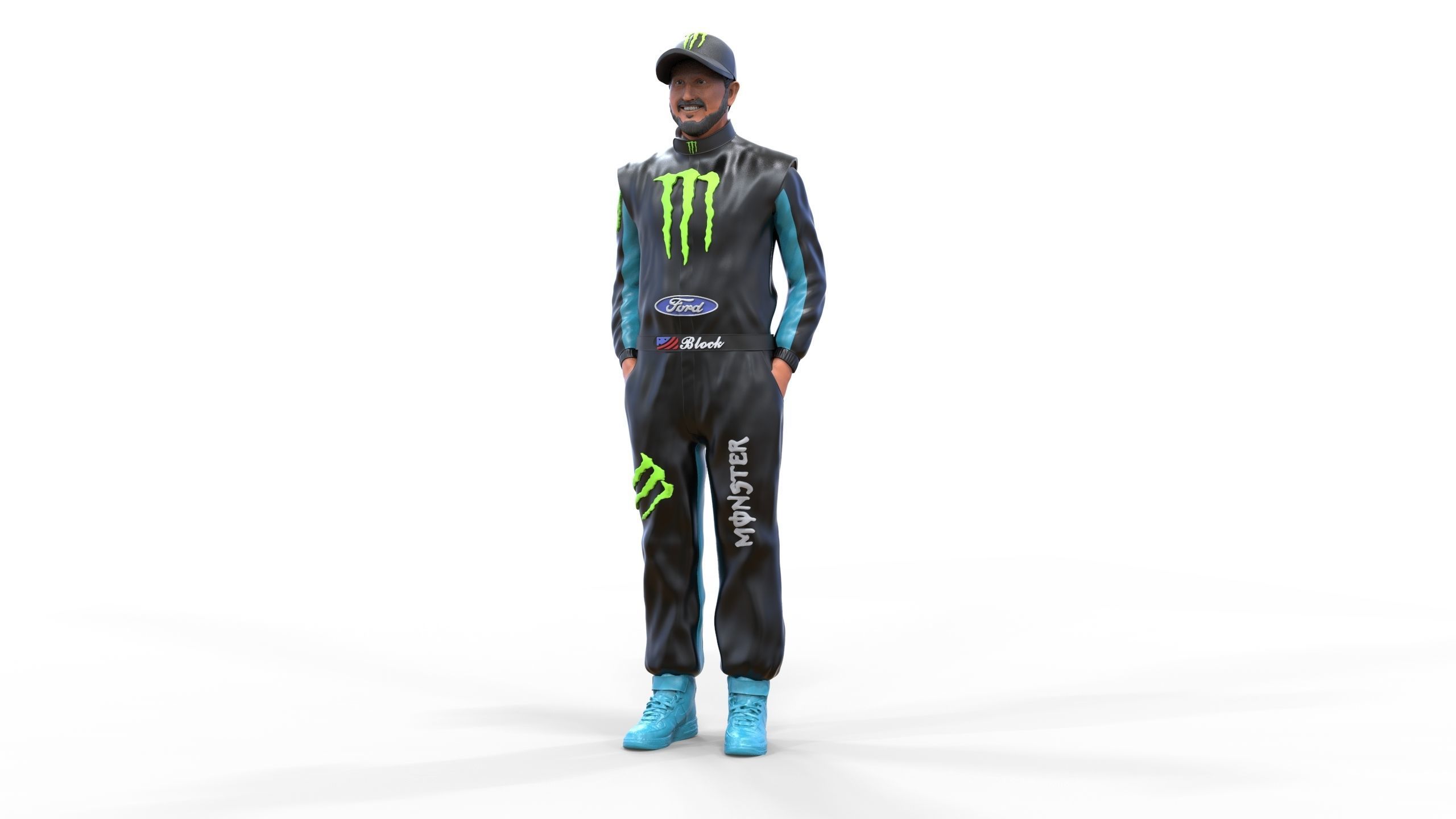 Ken Block American rally driver 3D print model_40