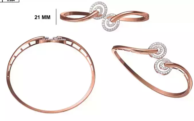 Women Bangle Bracelet STL JCD Details