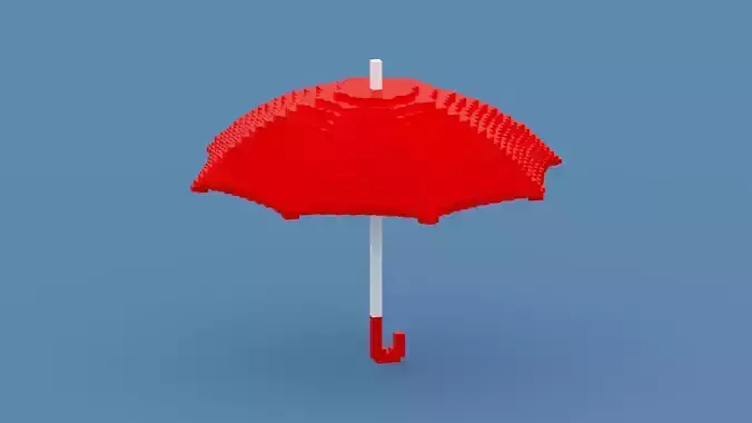 Voxel Red Umbrella