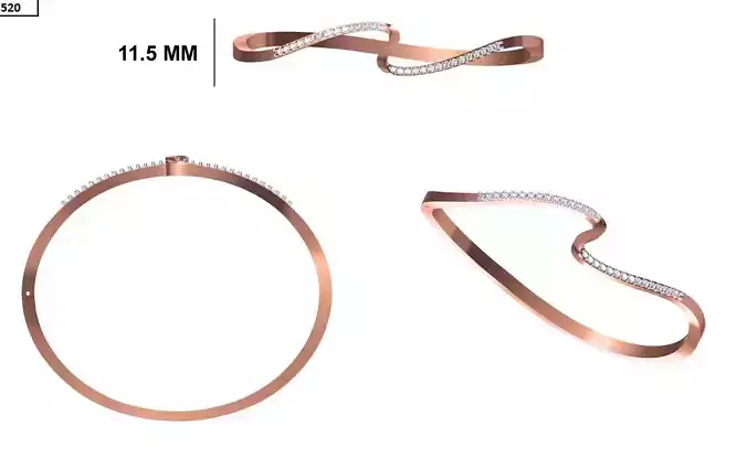 Women Bangle Bracelet STL JCD Details