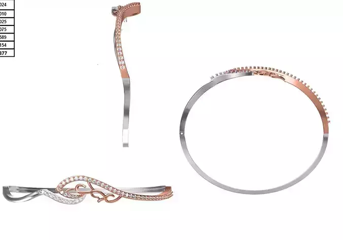 Women Bangle Bracelet STL JCD Details