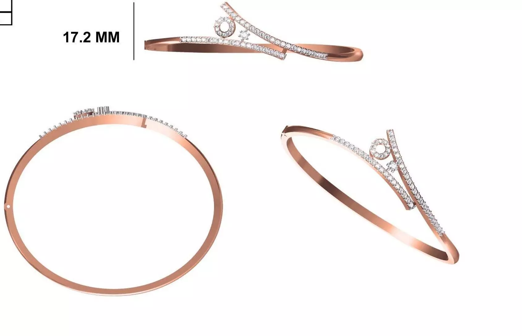 Women Bangle Bracelet STL JCD Details 3D print model_0