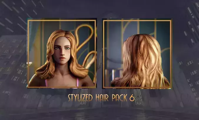Stylized Hair with Handpainted Textures 6 Female