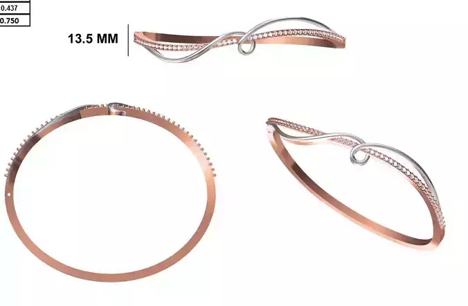 Women Bangle Bracelet STL JCD Details