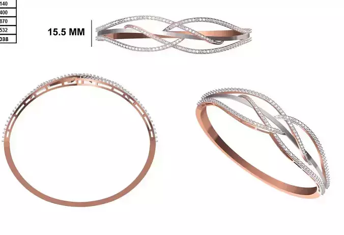 Women Bangle Bracelet STL JCD Details