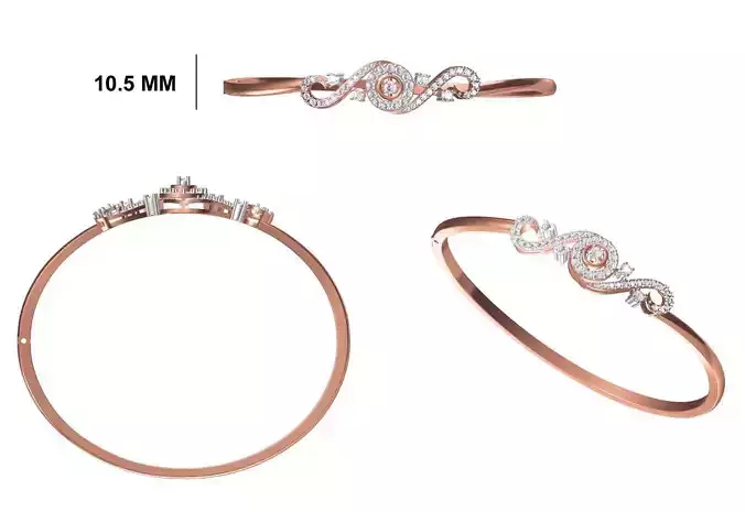 Women Bangle Bracelet STL JCD Details