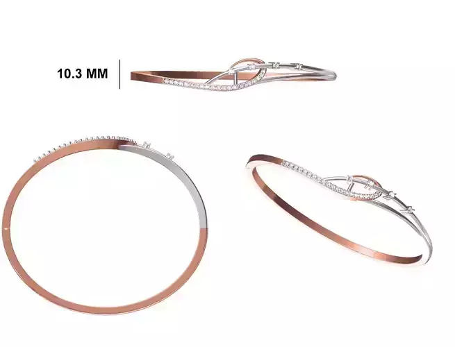 Women Bangle Bracelet STL JCD Details
