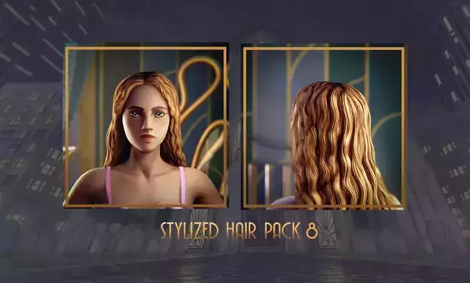 Stylized Hair with Handpainted Textures 8 Female