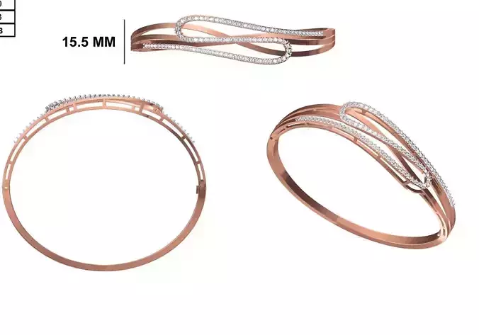 Women Bangle Bracelet STL JCD Details