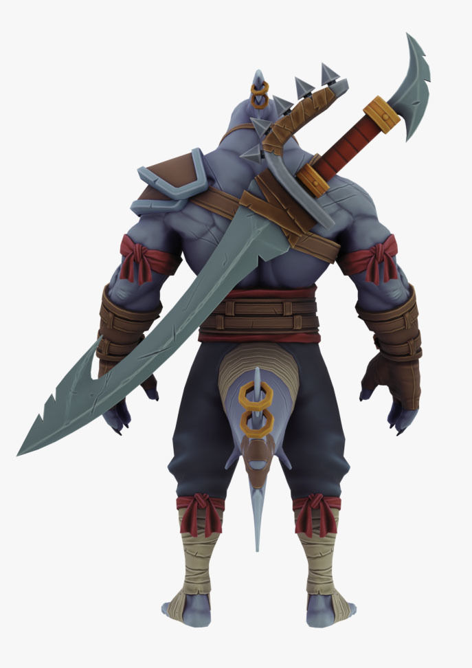 Shark Warrior Low-poly 3D model_4