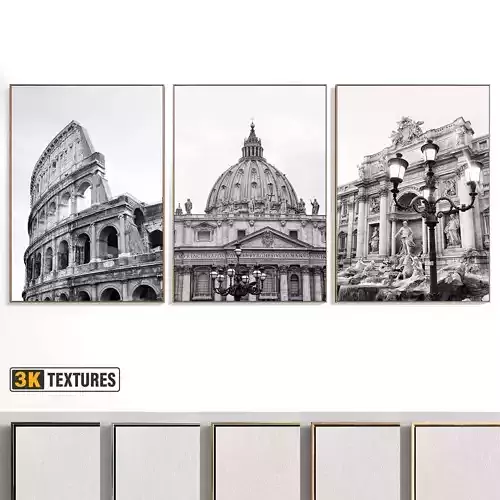 bstract Painting Set of 3 pieces - No 46 Low-poly 3D model