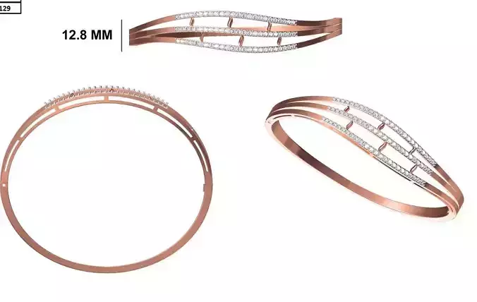 Women Bangle Bracelet STL JCD Details