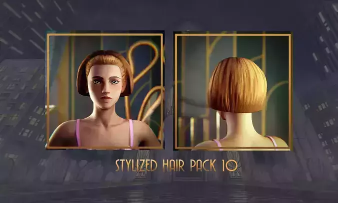 Stylized Hair with Handpainted Textures 10 Female