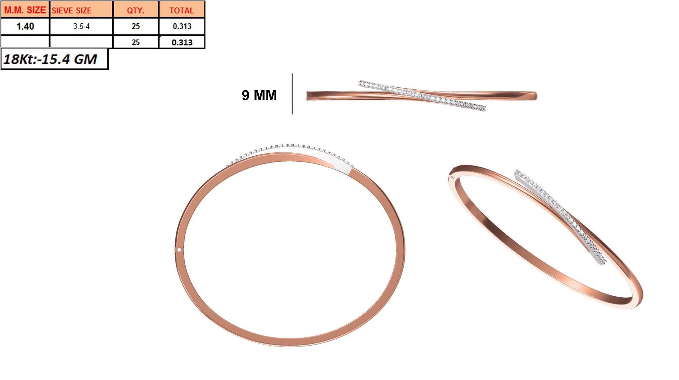 Women Bangle Bracelet STL JCD Details 3D print model_1