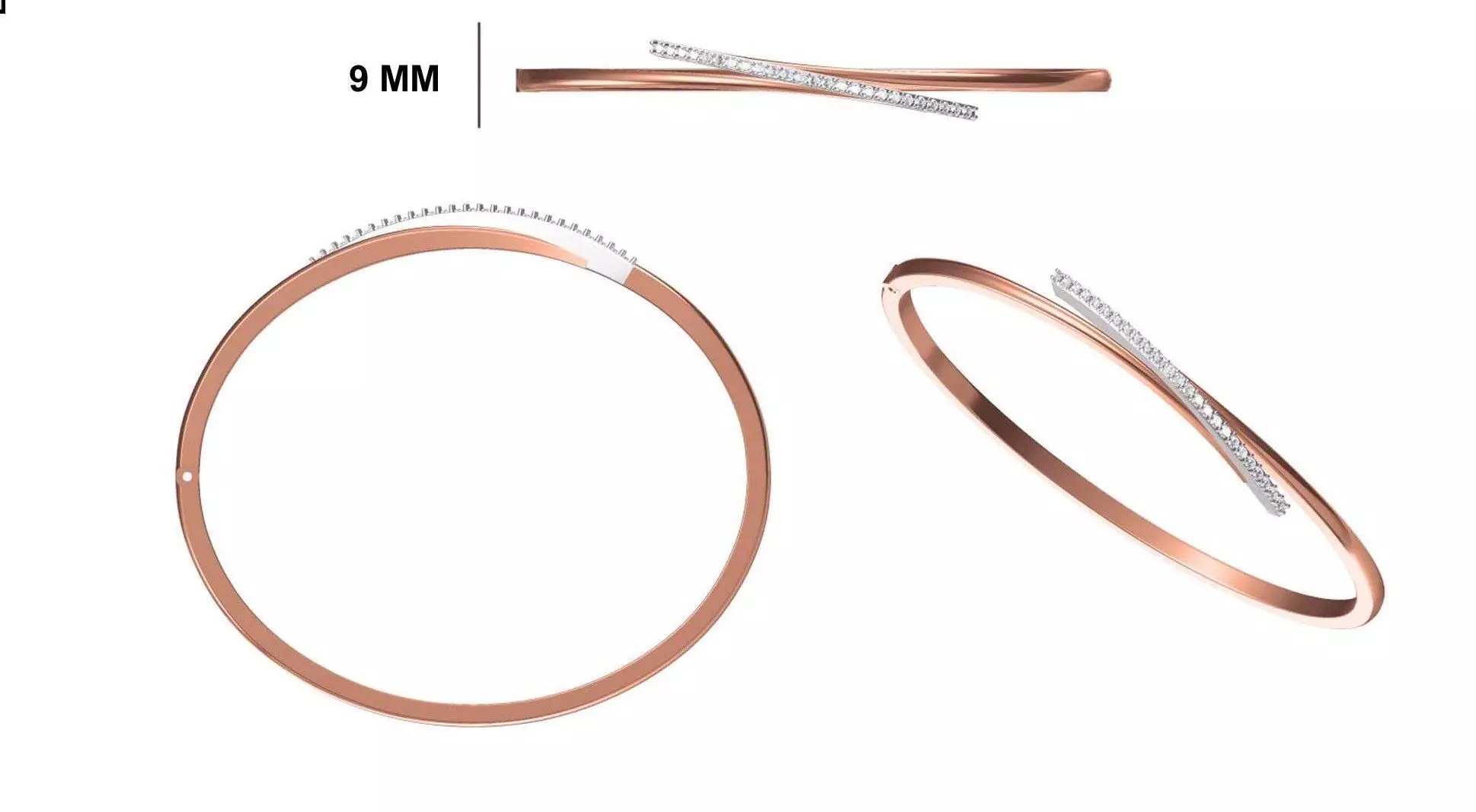 Women Bangle Bracelet STL JCD Details 3D print model_0