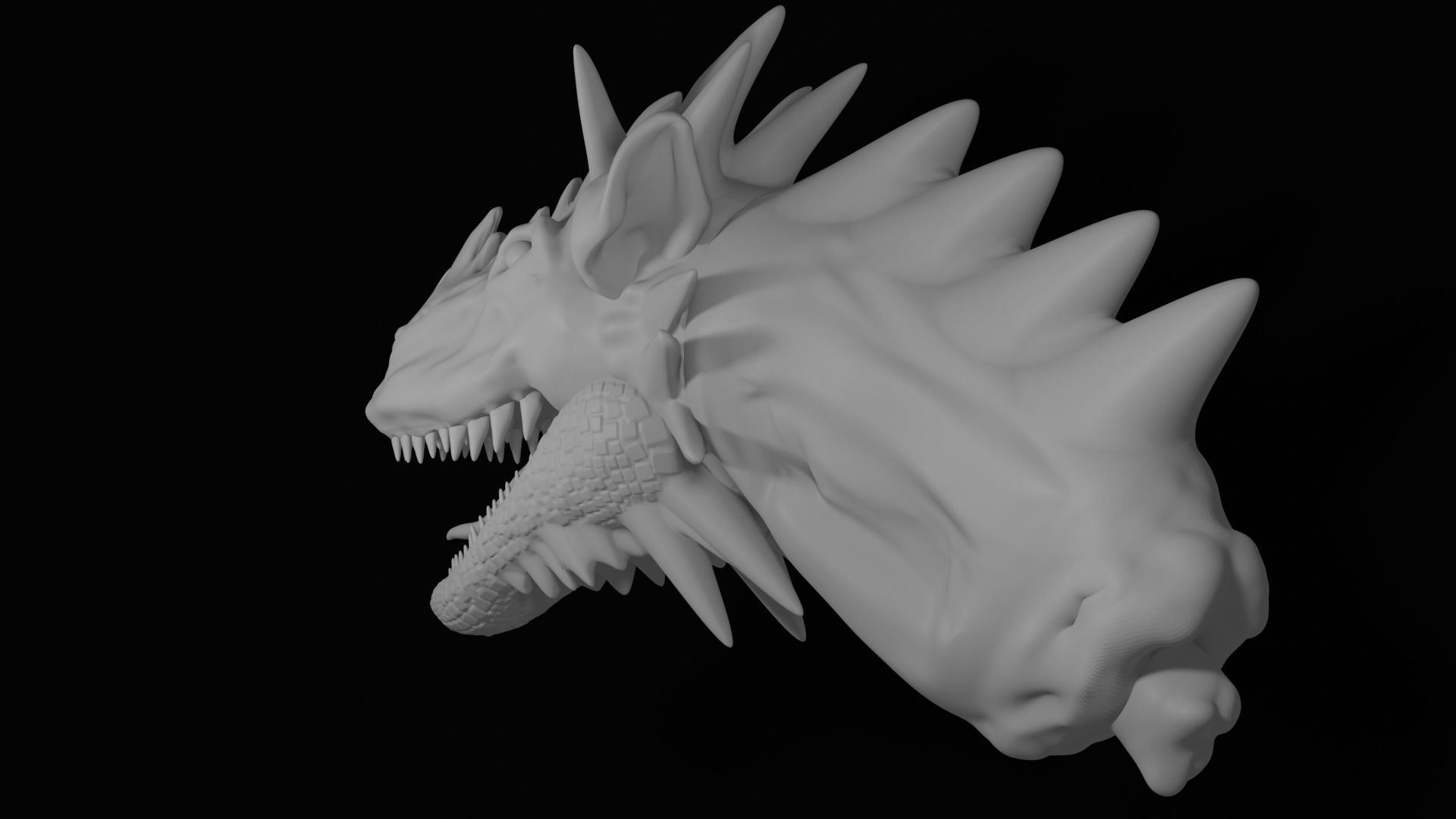 3D Model MonsterHunter - Dragon head 3D 3D model_2