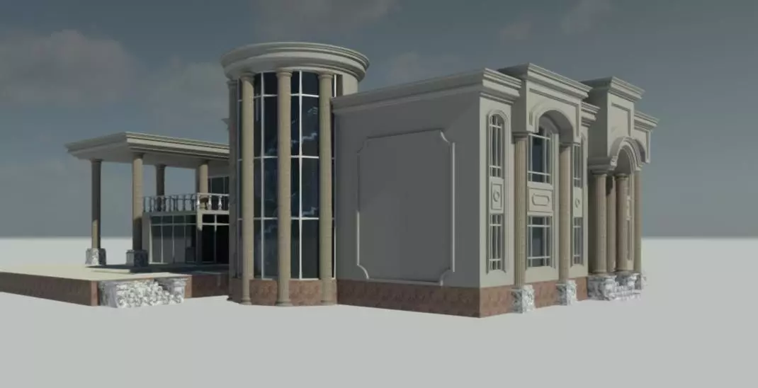 Classic villa 3D model_0
