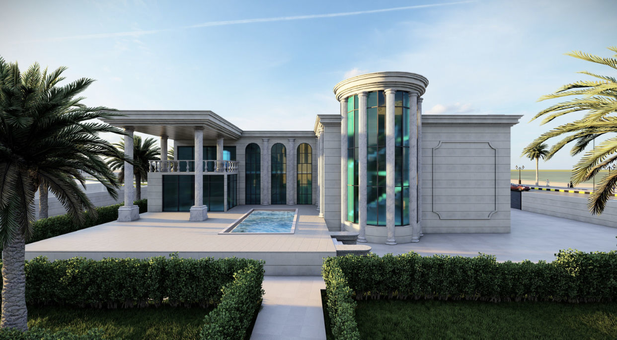 Classic villa 3D model_4