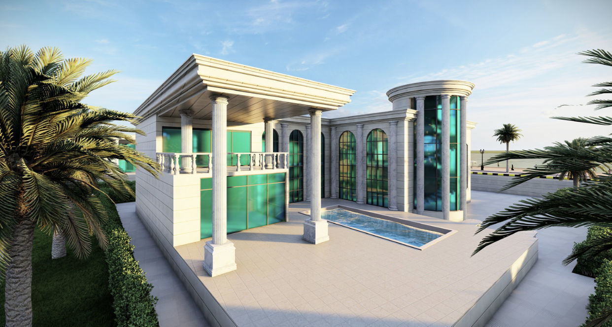 Classic villa 3D model_3