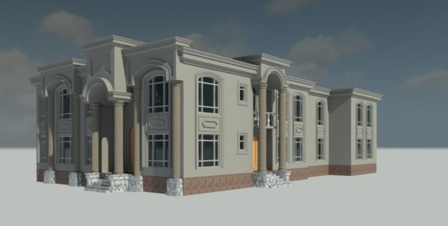 Classic villa 3D model_1
