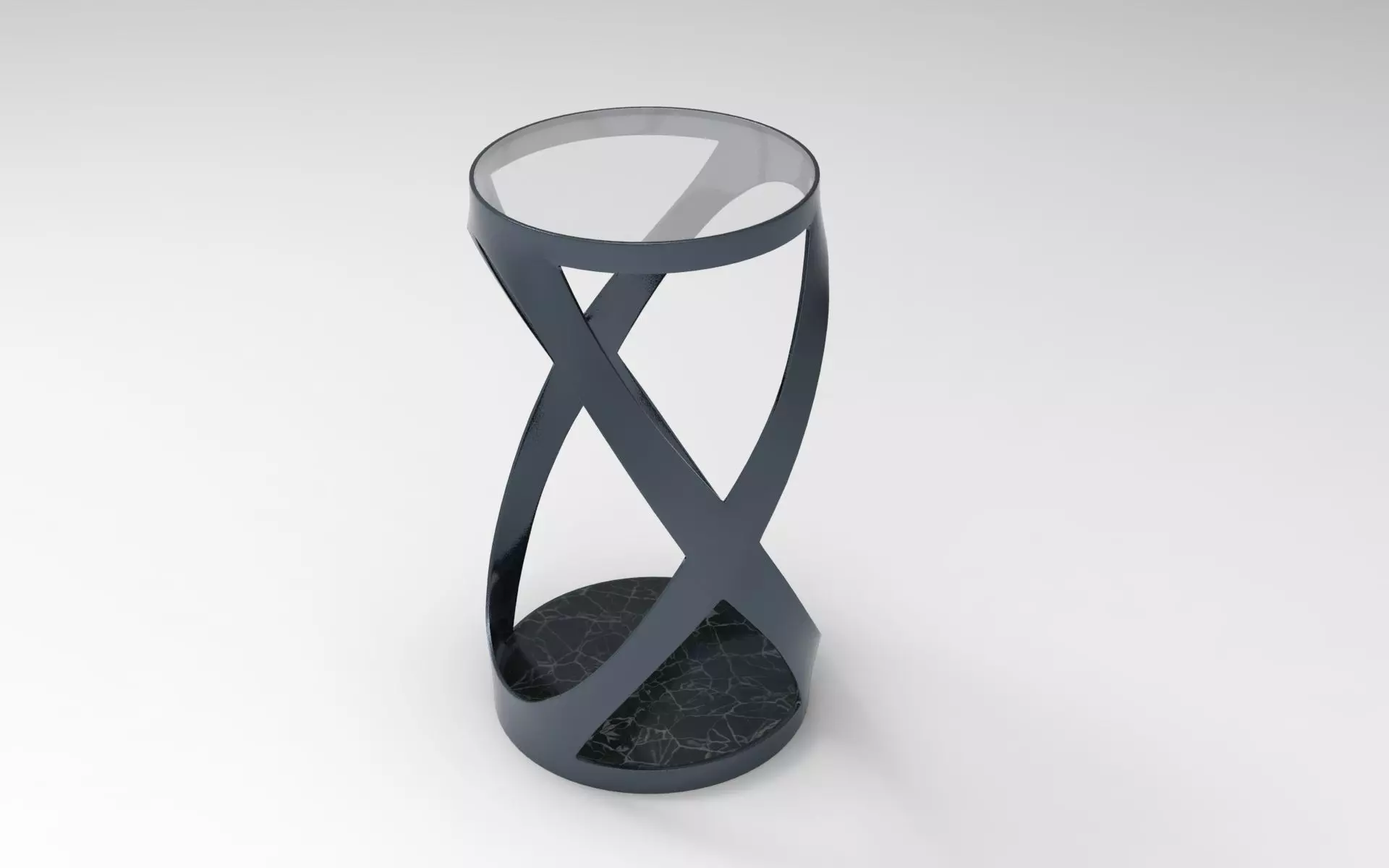 Hourglass Side Table Low-poly 3D model_0