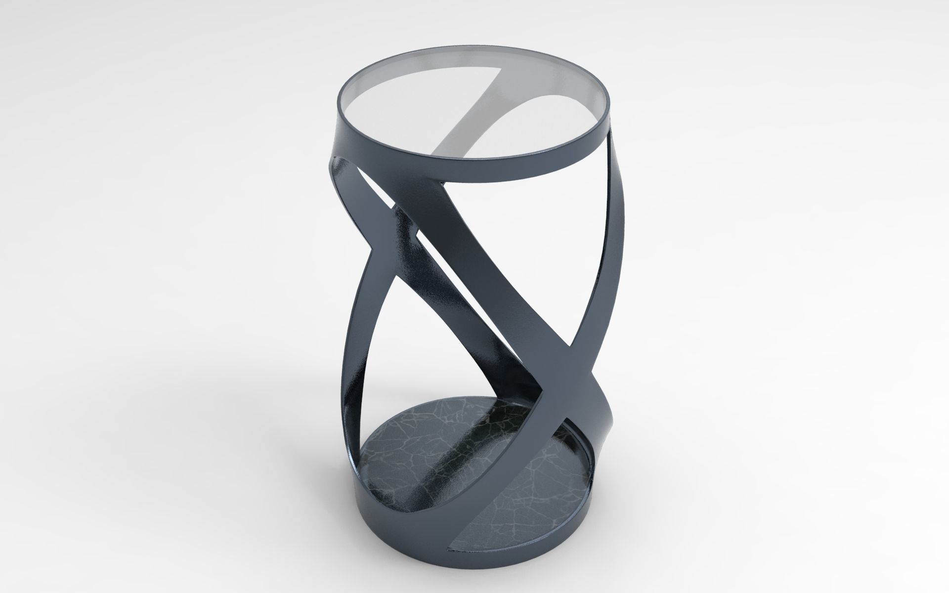 Hourglass Side Table Low-poly 3D model_2