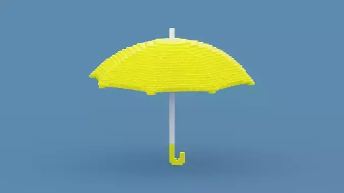 Voxel Yellow Umbrella