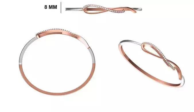 Women Bangle Bracelet STL JCD Details