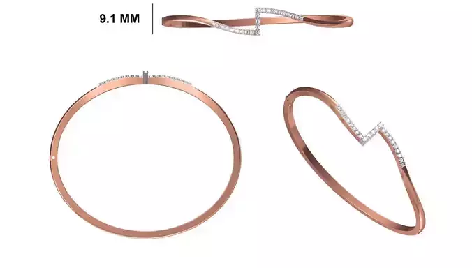 Women Bangle Bracelet STL JCD Details