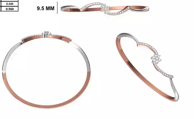 Women Bangle Bracelet STL JCD Details