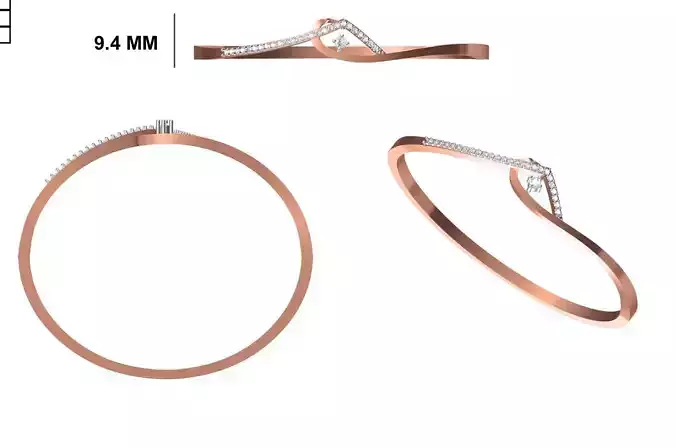 Women Bangle Bracelet STL JCD Details