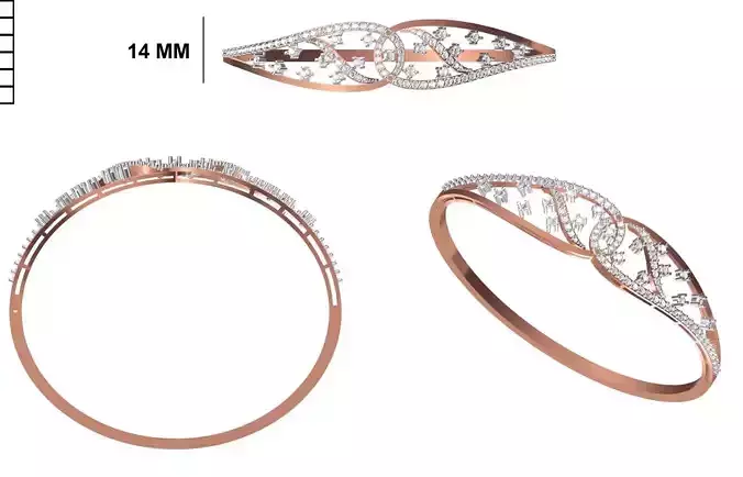 Women Bangle Bracelet STL JCD Details