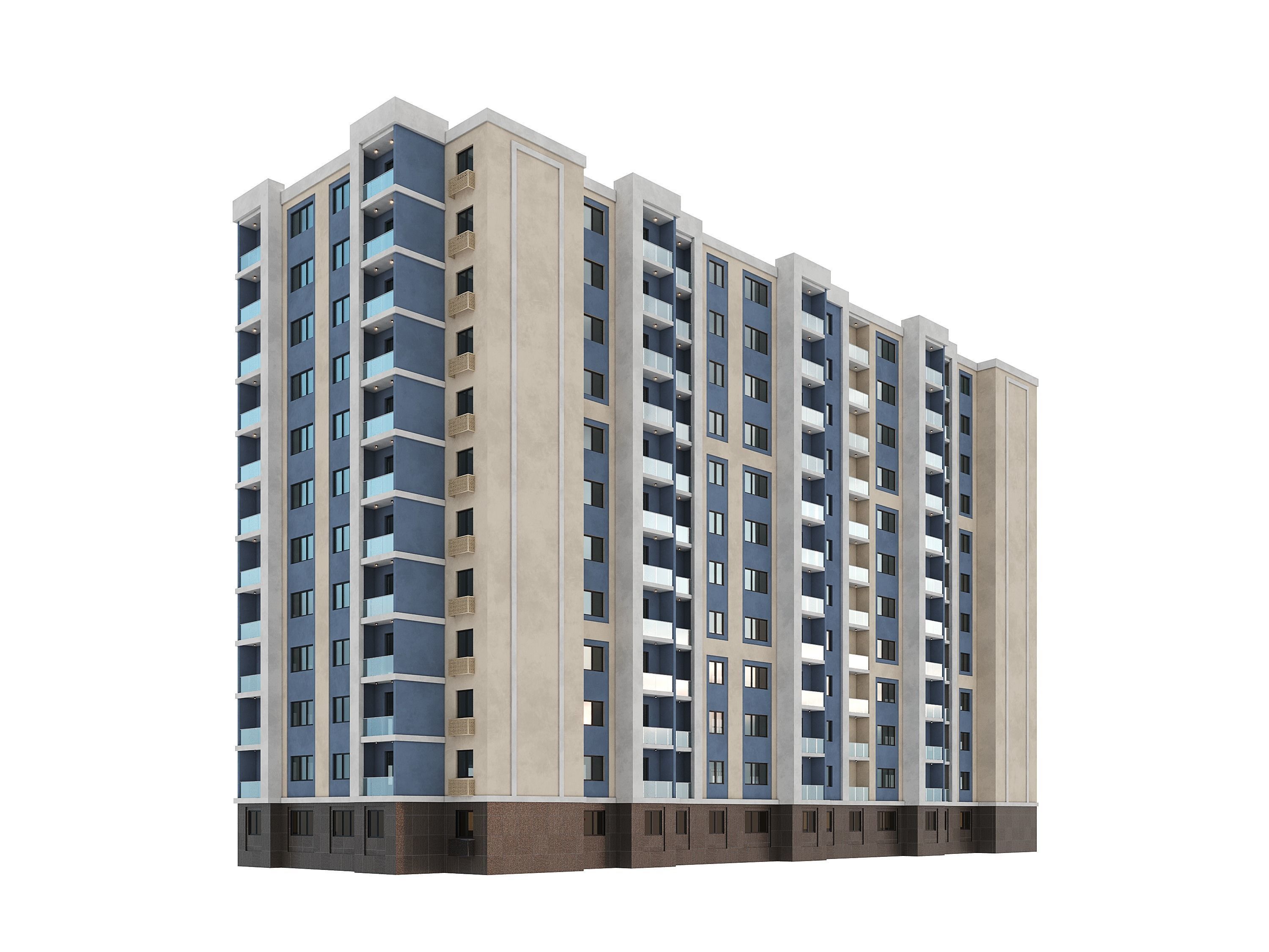 Residential Building 002 3D model_2