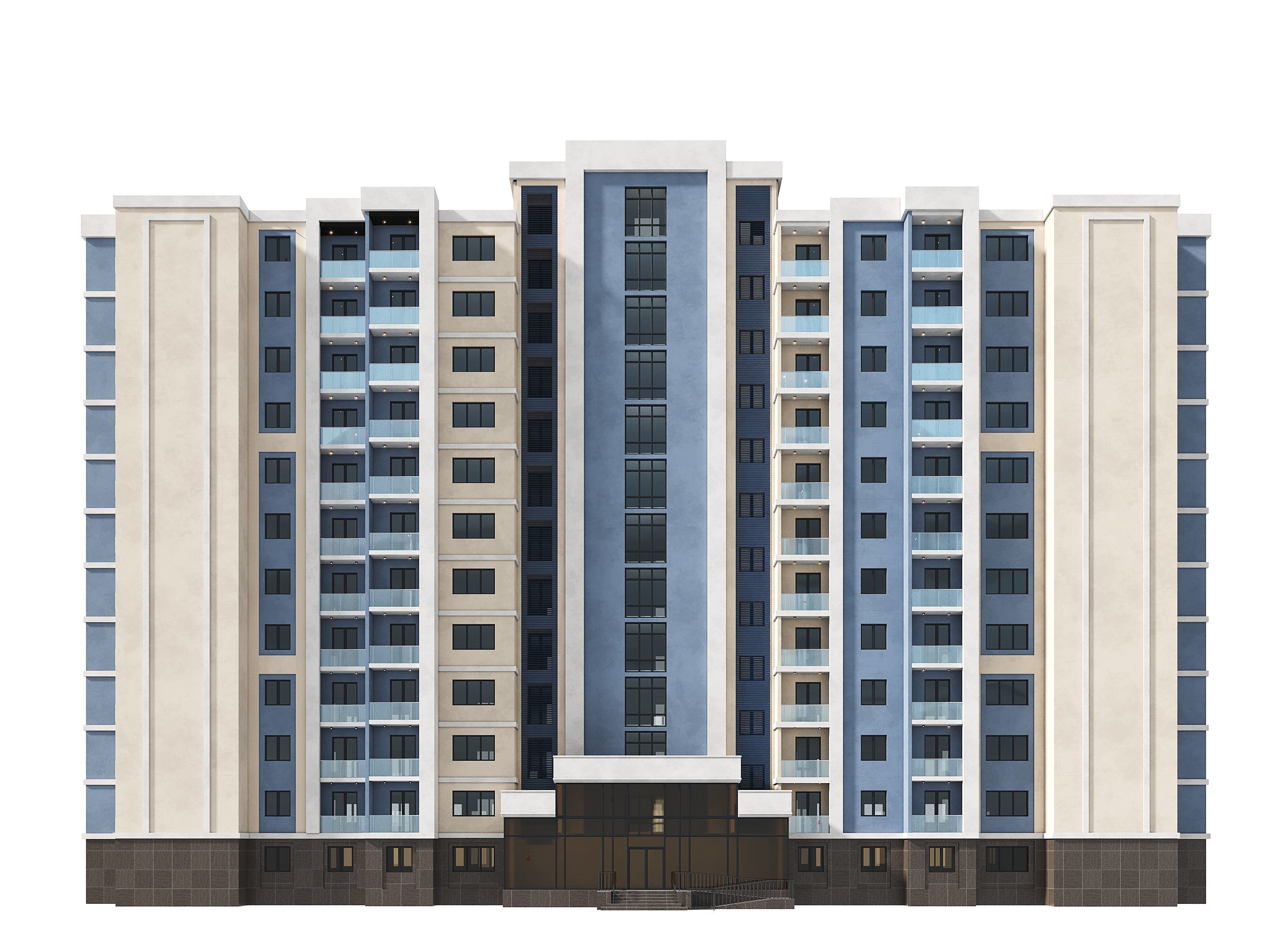 Residential Building 002 3D model_1