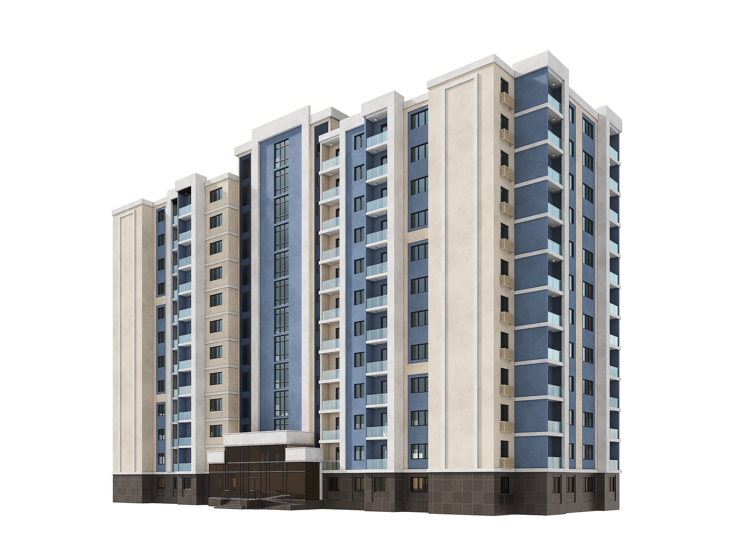 Residential Building 002 3D model_5