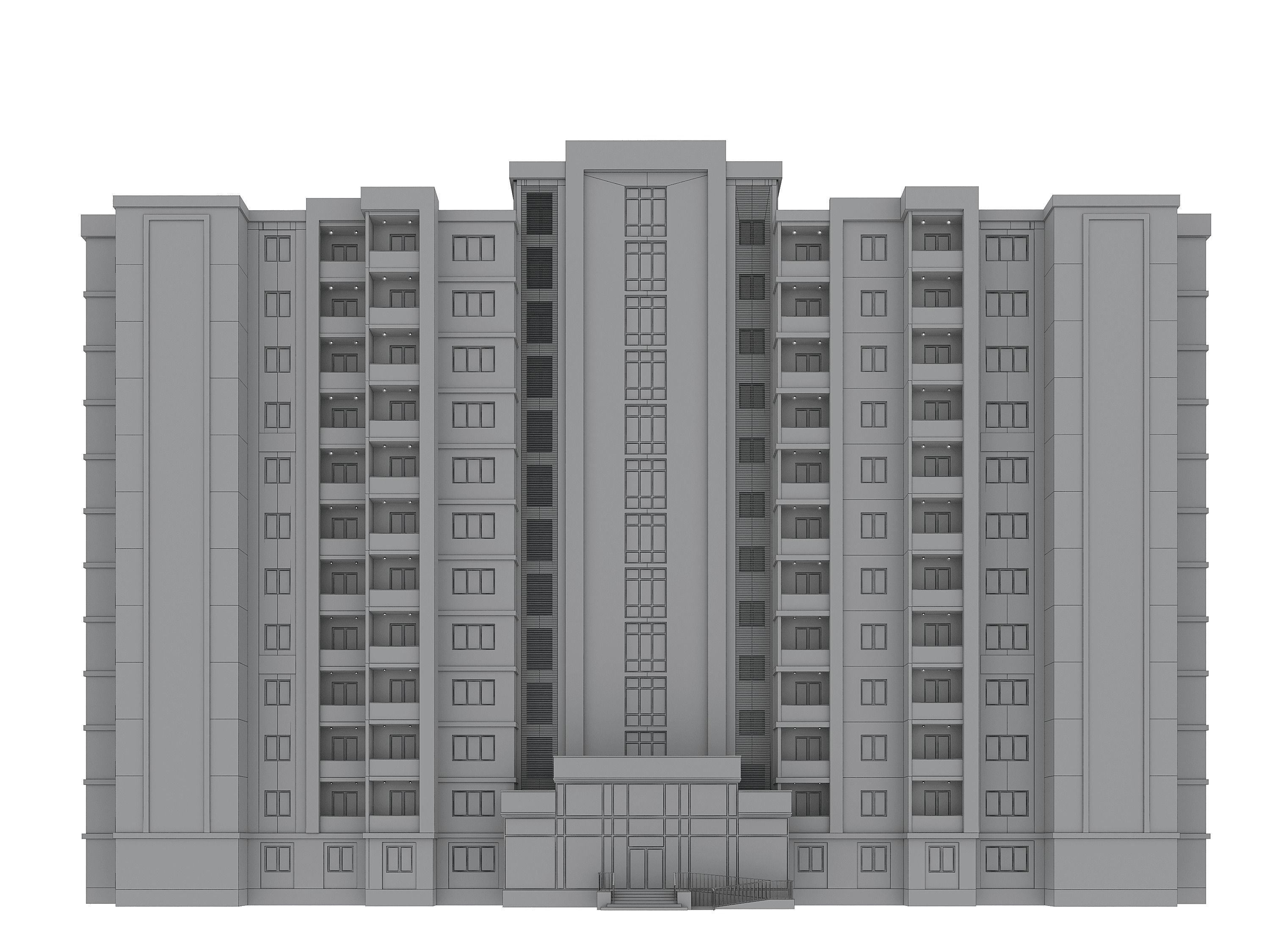Residential Building 002 3D model_8