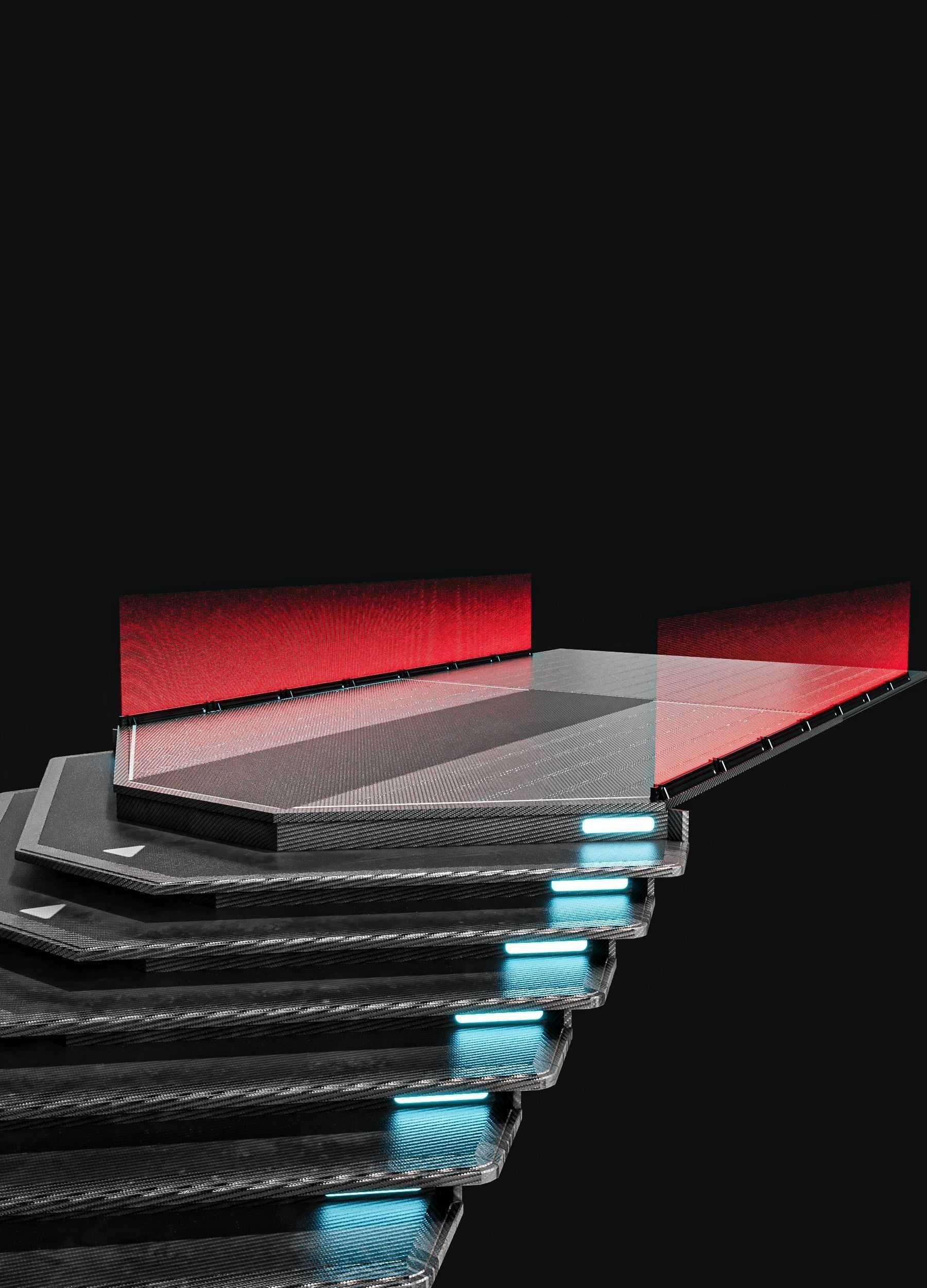 Sci-fi Staircase And floor plate Pack Low-poly 3D model_13