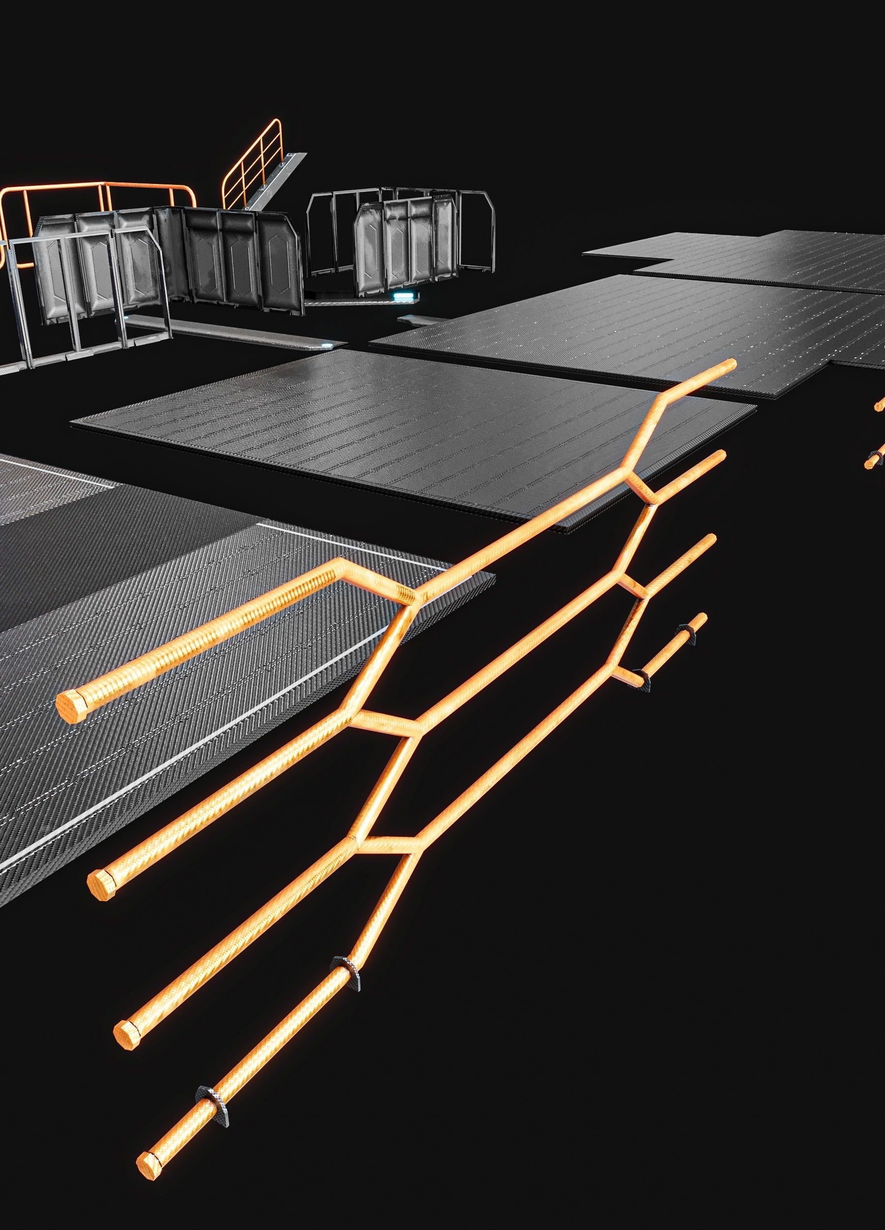 Sci-fi Staircase And floor plate Pack Low-poly 3D model_9