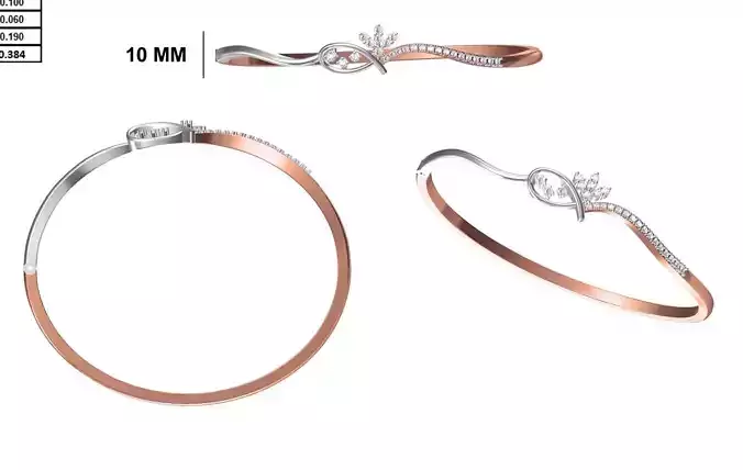 Women Bangle Bracelet STL JCD Details