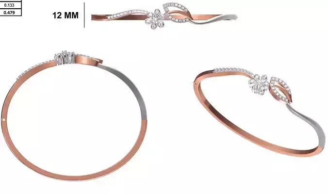 Women Bangle Bracelet STL JCD Details