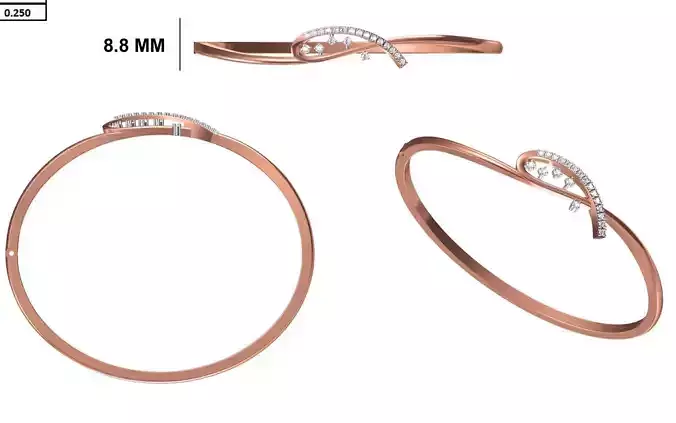 Women Bangle Bracelet STL JCD Details