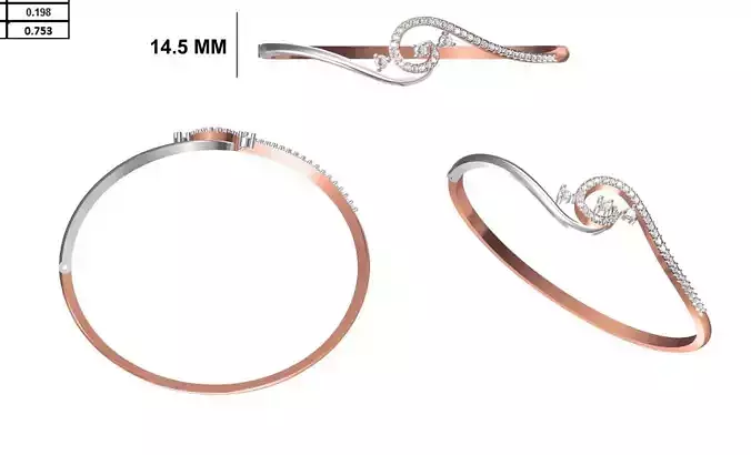 Women Bangle Bracelet STL JCD Details