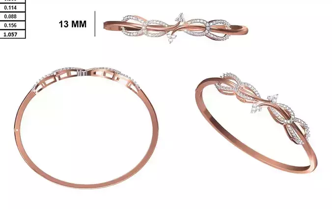 Women Bangle Bracelet STL JCD Details