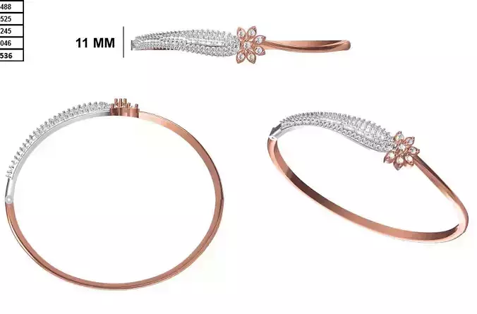 Women Bangle Bracelet STL JCD Details