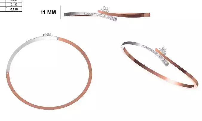 Women Bangle Bracelet STL JCD Details